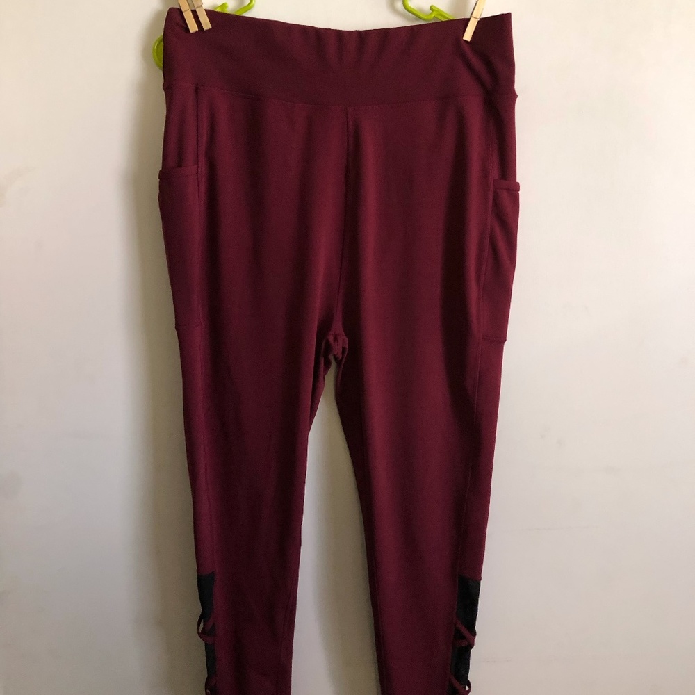 POPFIT YOGA PANTS - MAROON/BURGUNDY - W3XL